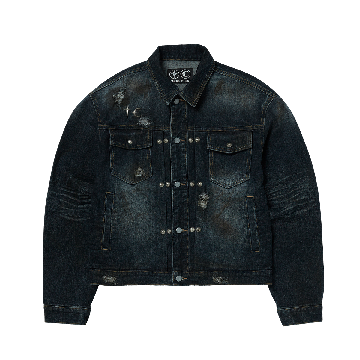 Burn Down Denim Jacket – thug club Burn Down Denim Jacket – thug club