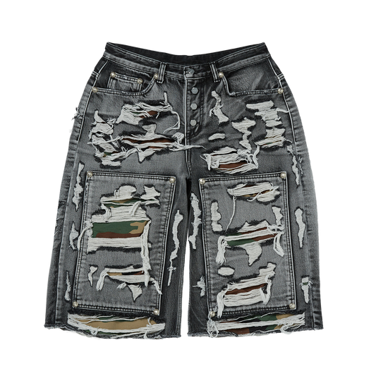 Hell Camo Denim Shorts