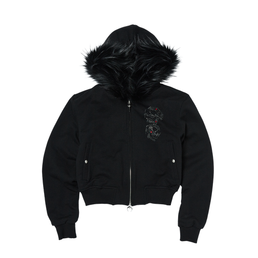 TC Angels Crystal Embellished Hooded Zip-Up