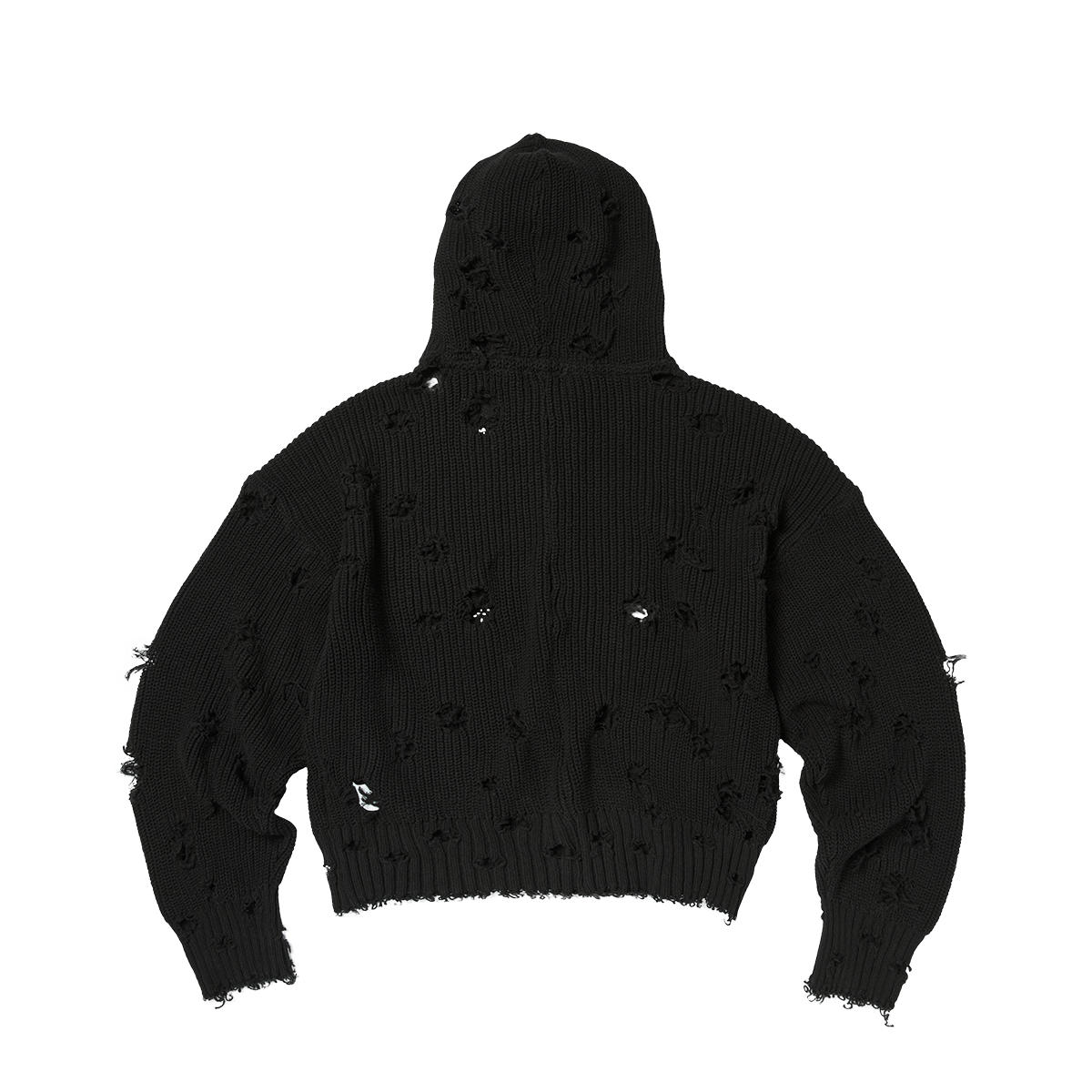 TC DESTROYED KNIT ZIP-UP HOODIE