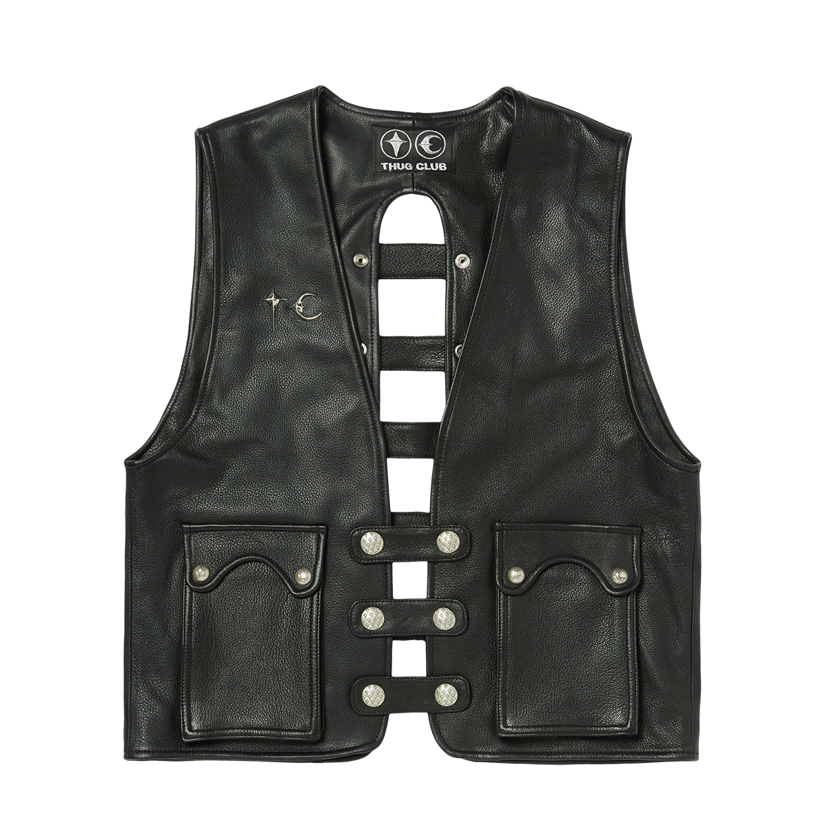 トップス YOKE 24SS GOAT LEATHER LONG VEST Goat Skin Leather Vest – thug club