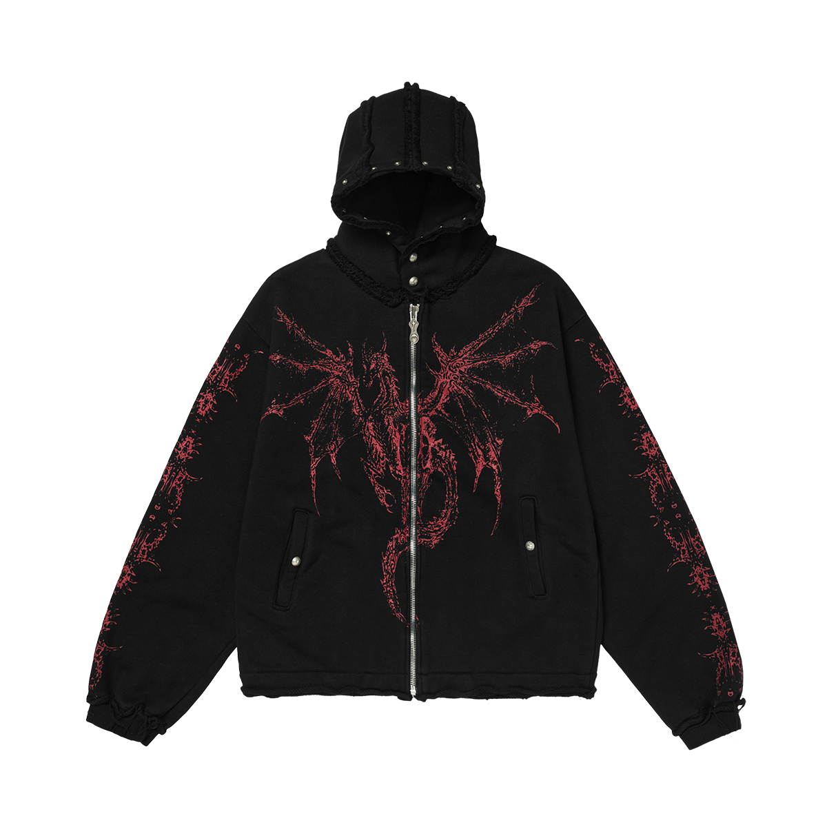THUG CLUB DRAGON STUD ZIP-UP HOODIE パーカー Dragon Stud Zip-up hoodie – thug club