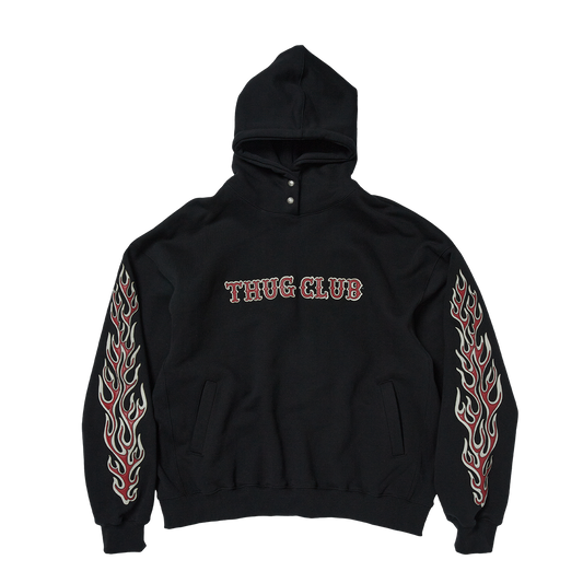 Leather Flame Hoodie