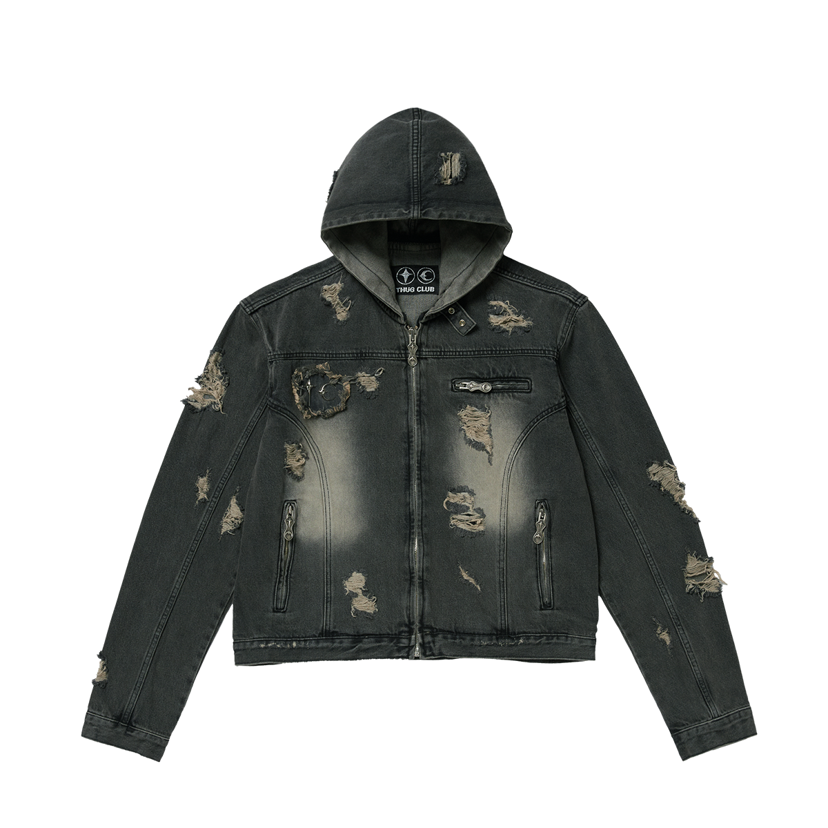 【正規品】Thug Club Rover Denim Hoodie Denim Zip-up Hoodie – thug club