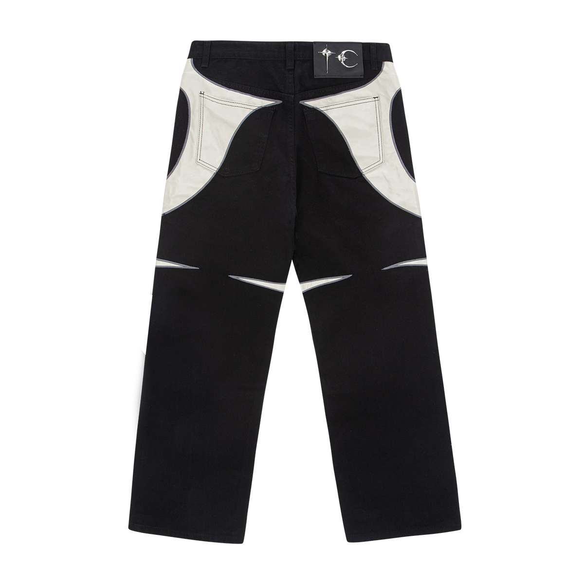 TC Leather Black Denim Pants 2