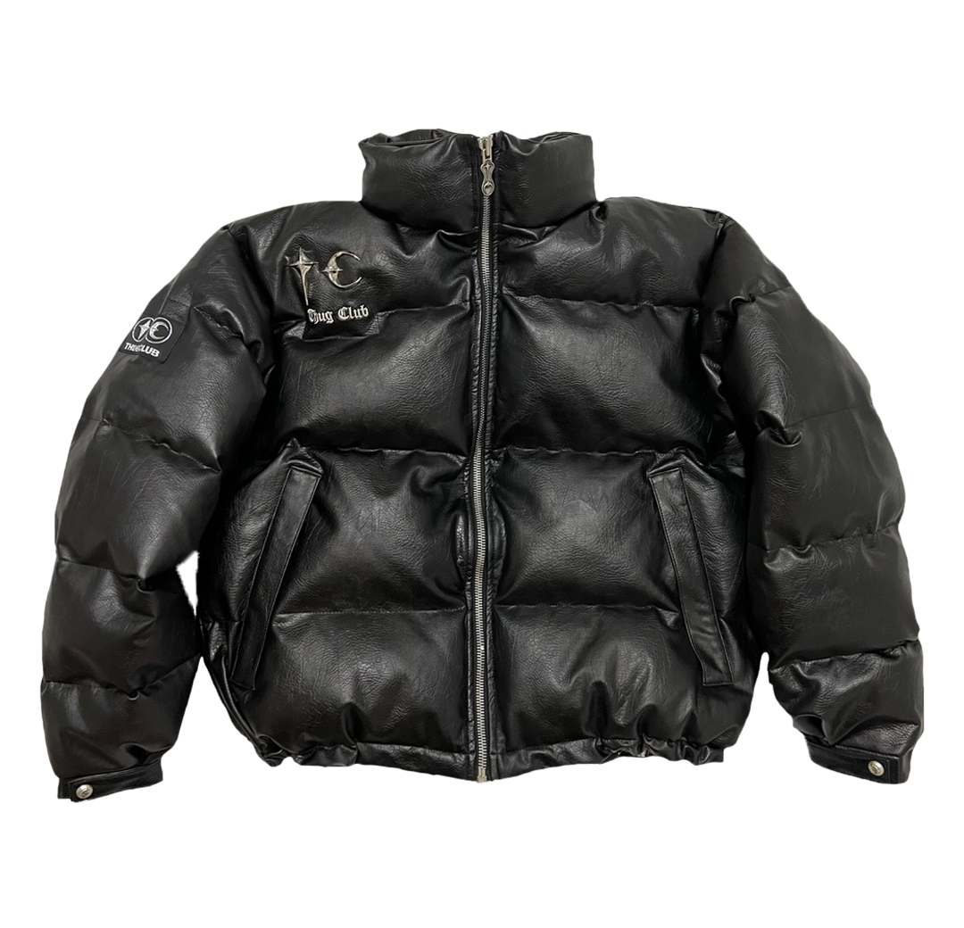 TC Leather Puffer Jacket (Duck Down)
