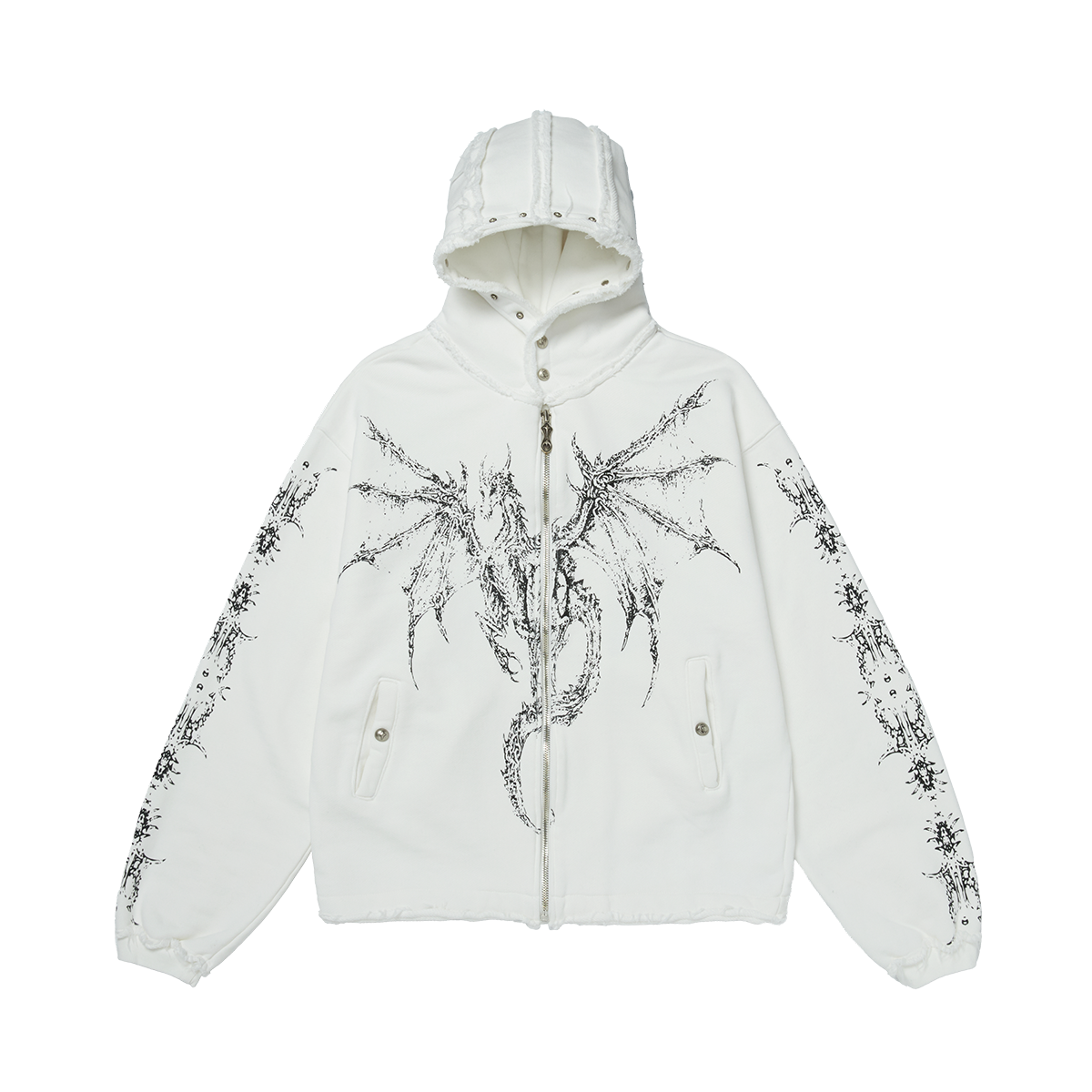 Dragon Stud Zip-up hoodie