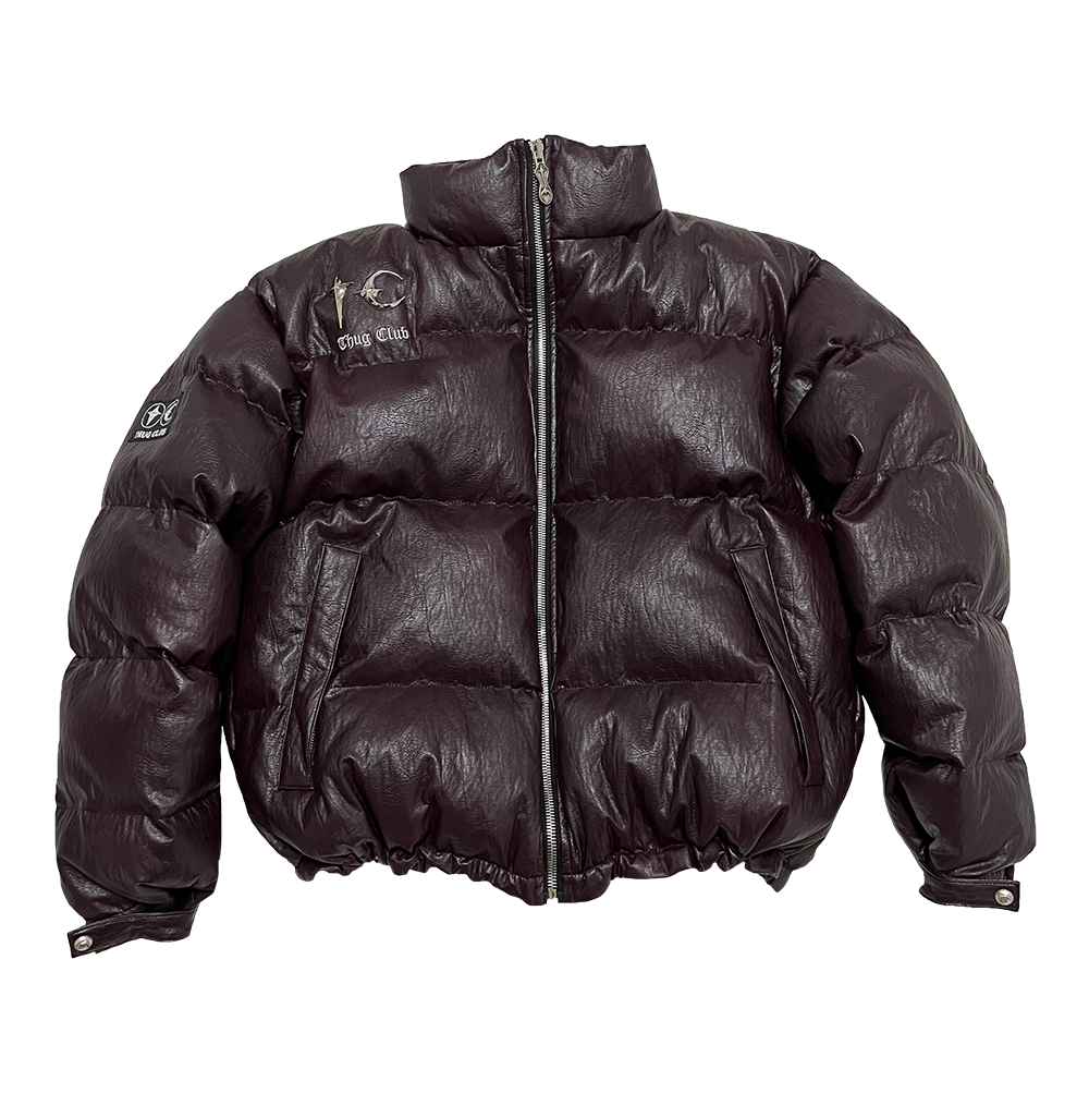 TC Leather Puffer Jacket (Duck Down)
