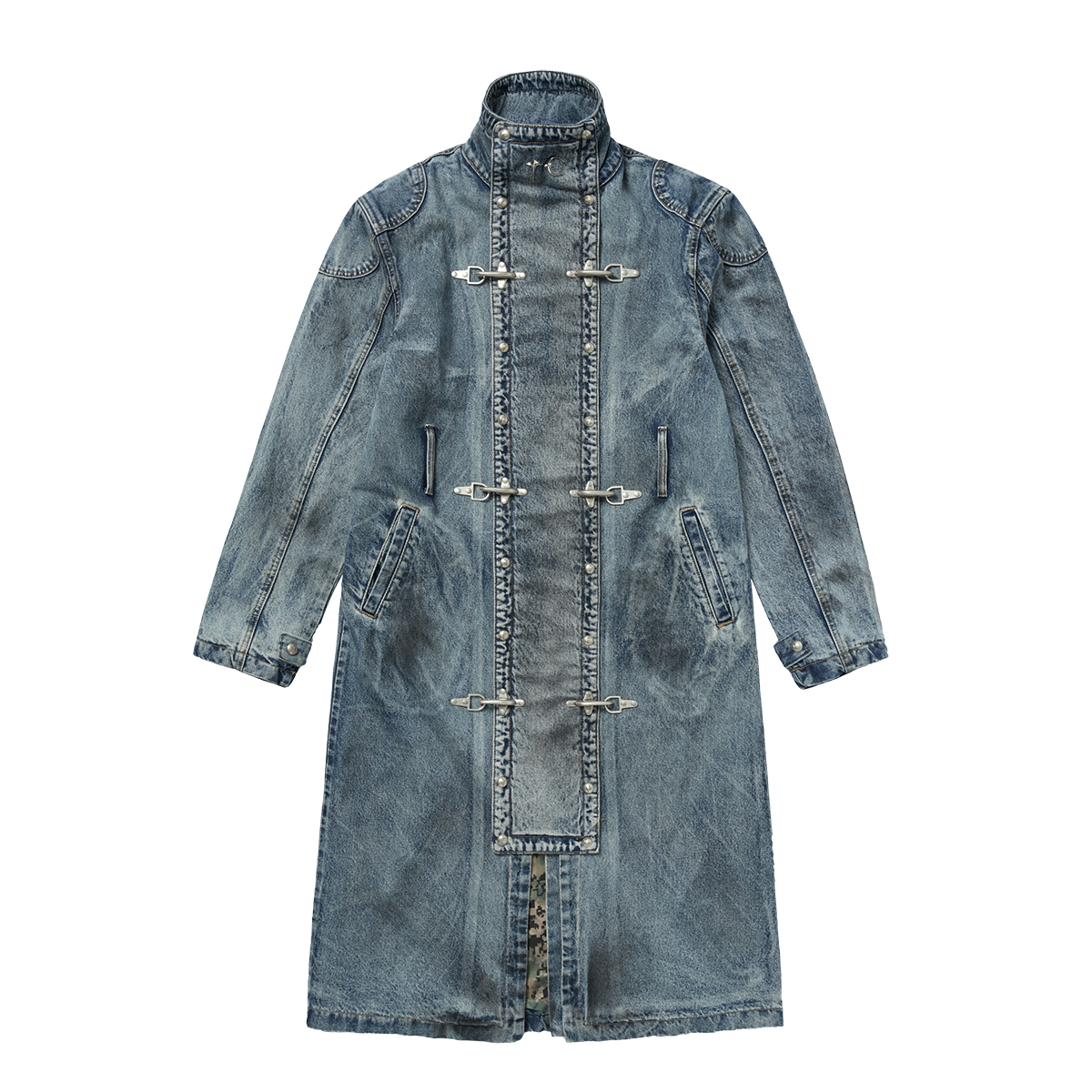 Bio Soldier Denim Trench Coat – thug club Bio Soldier Denim Trench Coat – thug club