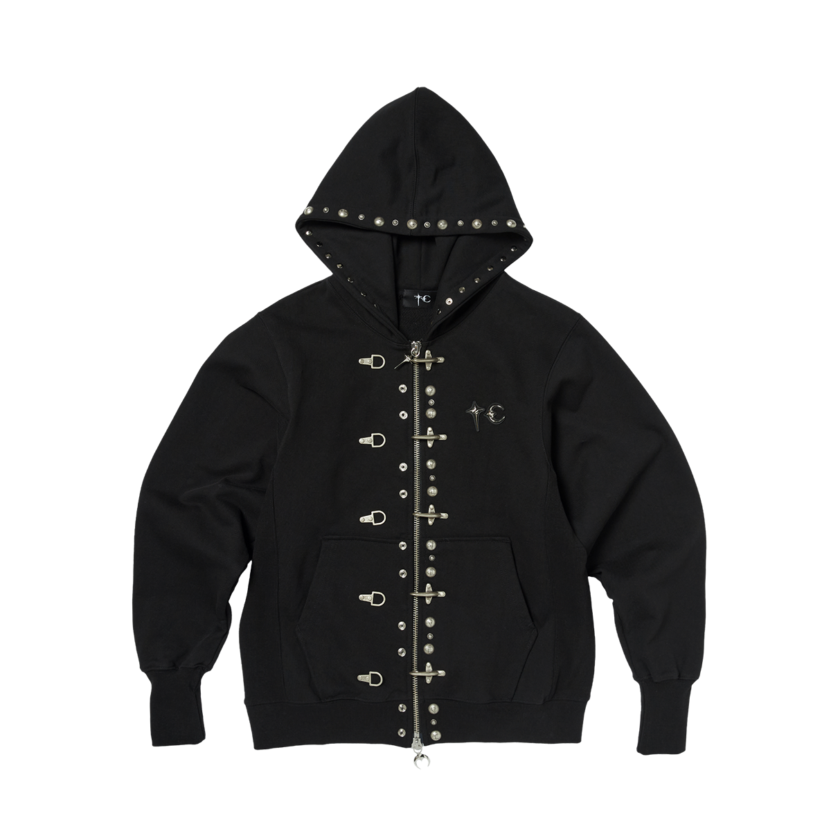 TC STUDDED LINE ZIP-UP HOODIE