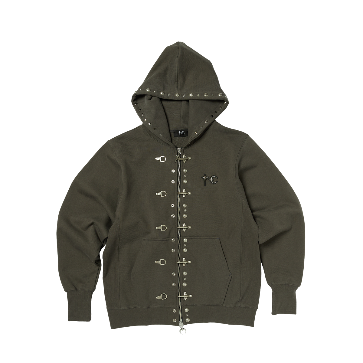 TC STUDDED LINE ZIP-UP HOODIE