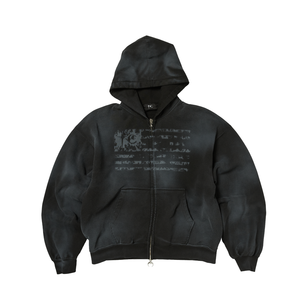 DIRTY WASHED OLD GLORY ZIP-UP HOODIE