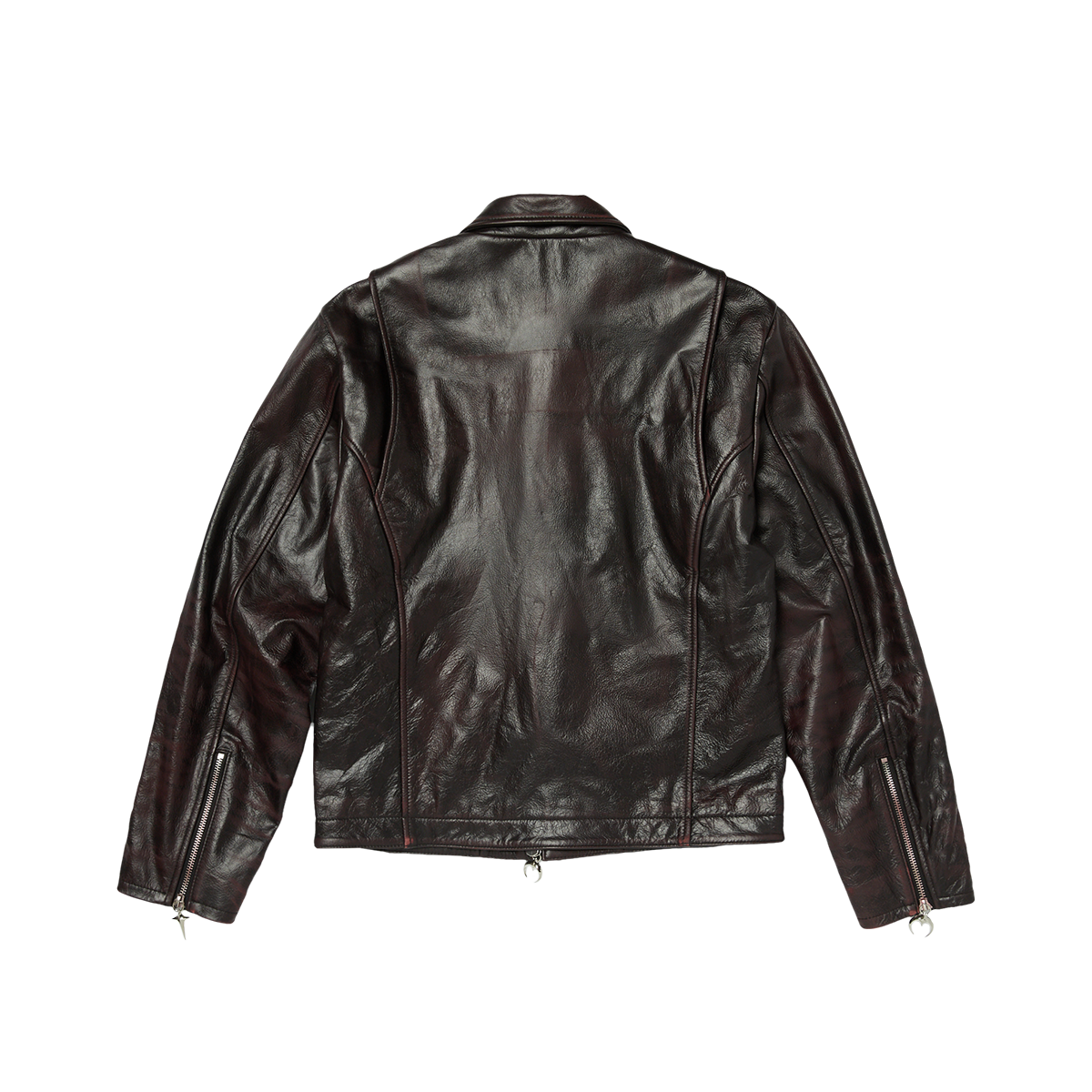RED WASHED BIO SOLDIER LEATHER JACKET