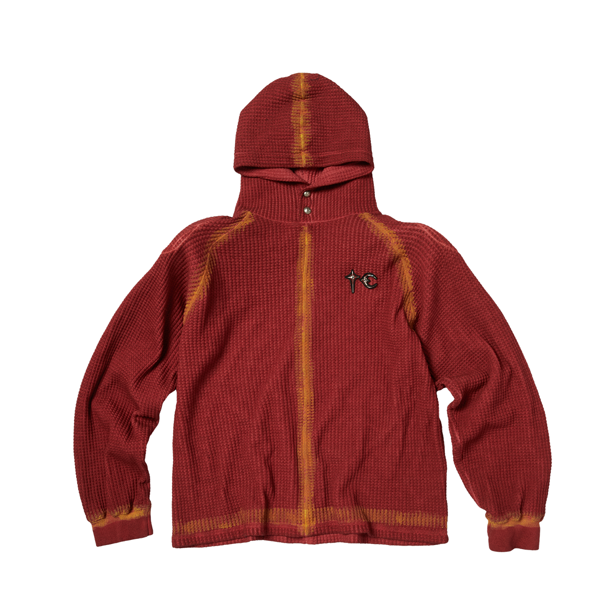 BULK SHOULDER PAINTED LINE WAFFLE HOODIE