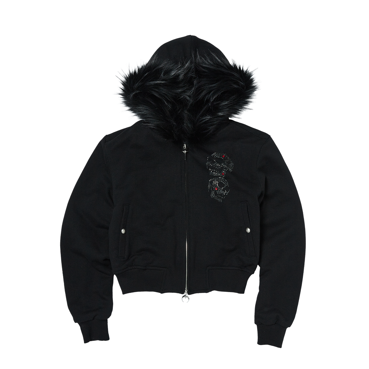 TC Angels Crystal Embellished Hooded Zip-Up