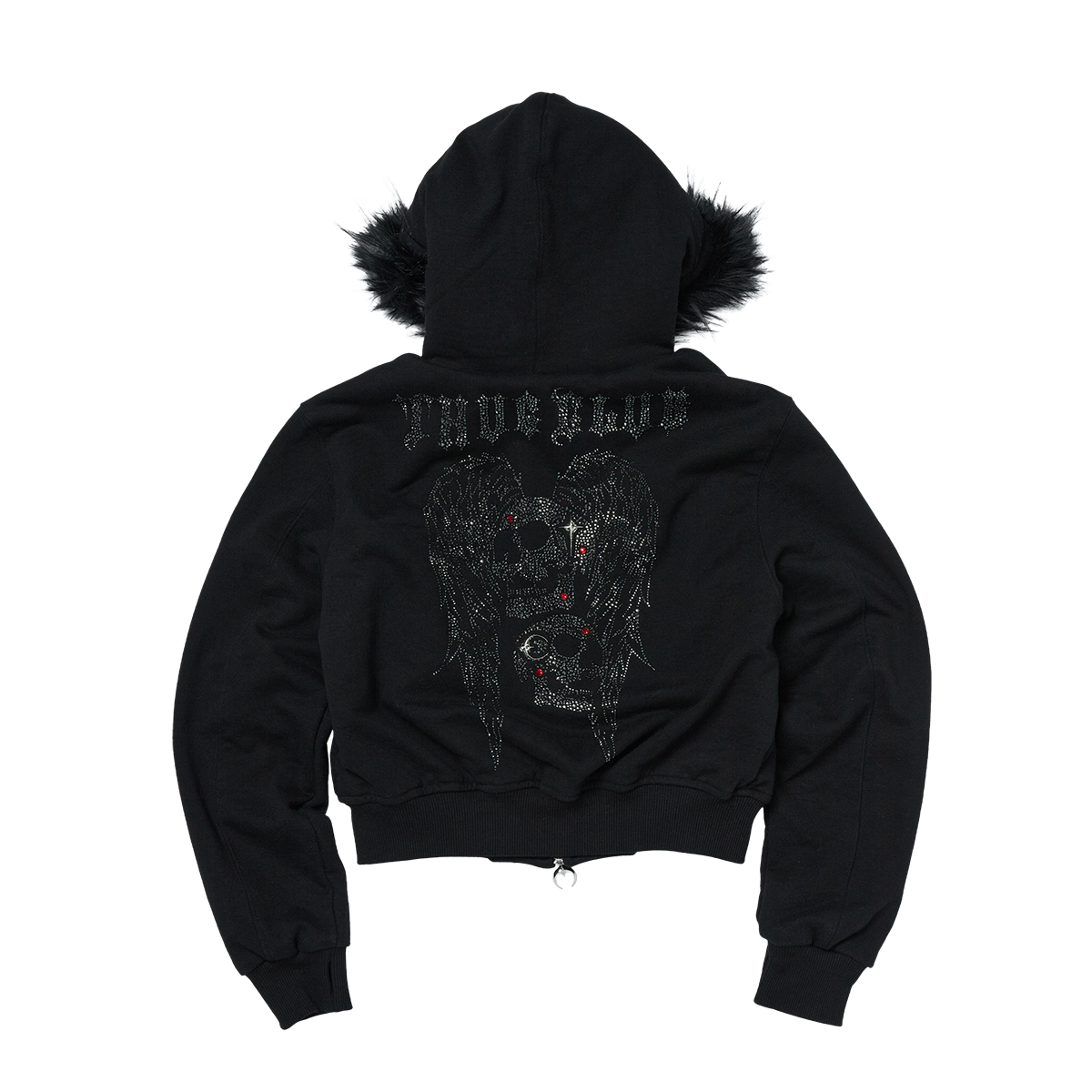 TC Angels Crystal Embellished Hooded Zip-Up