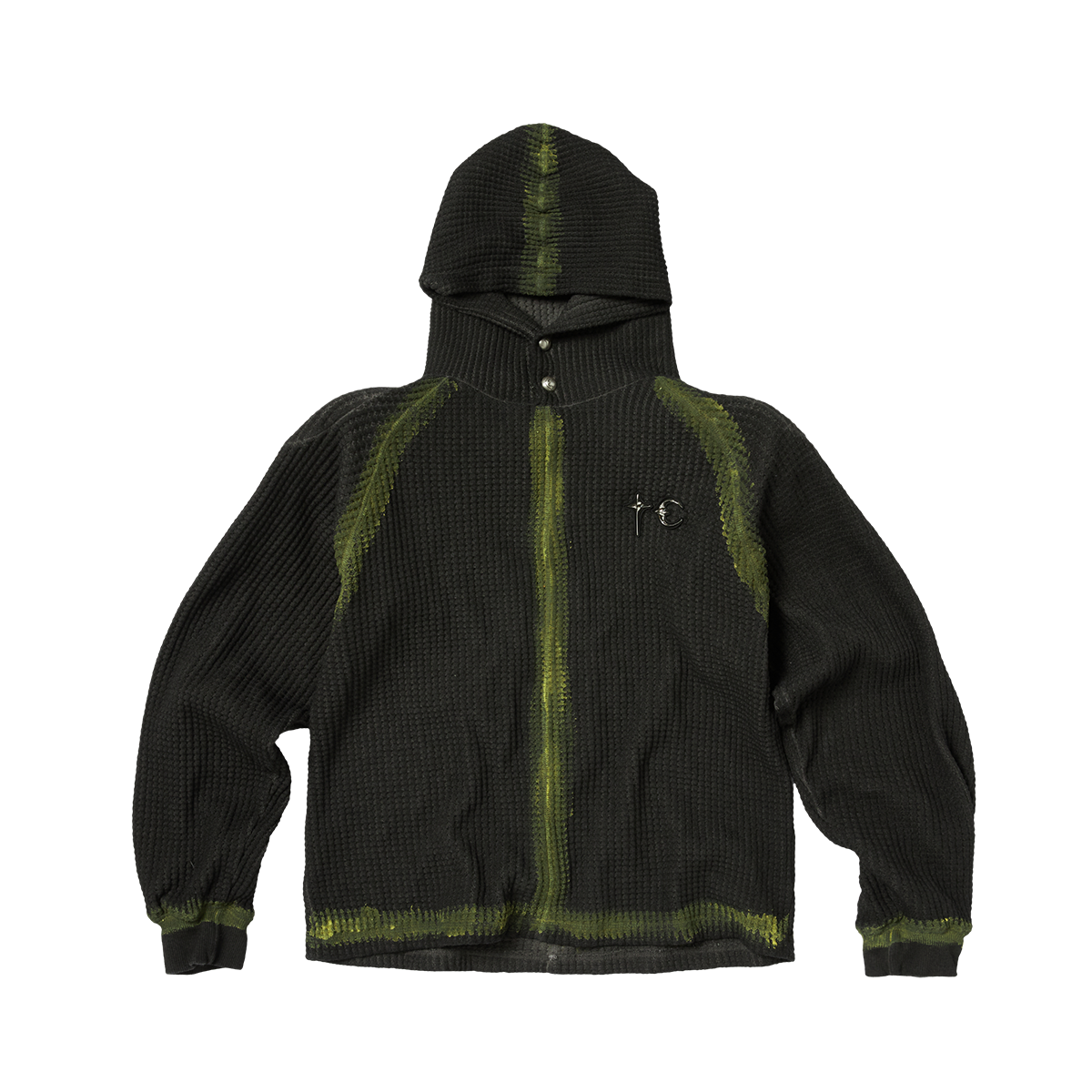 BULK SHOULDER PAINTED LINE WAFFLE HOODIE