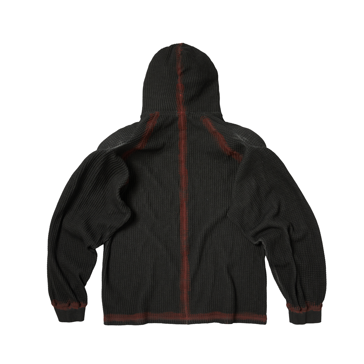 BULK SHOULDER PAINTED LINE WAFFLE HOODIE