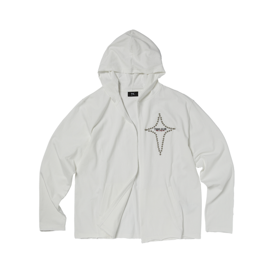 T-STUDDED CUTOUT HOODIE