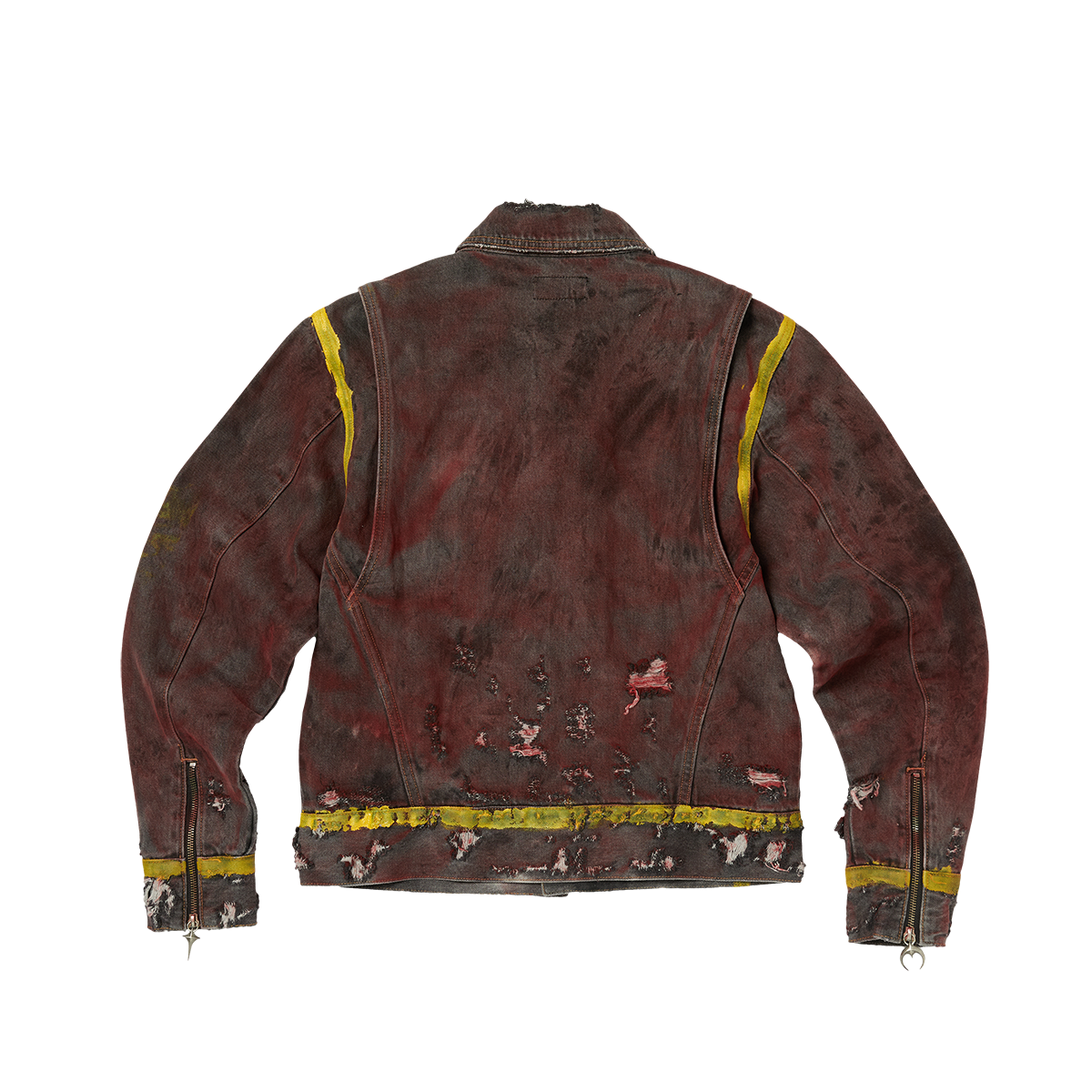 RED WASHED PAINTED LINE JACKET