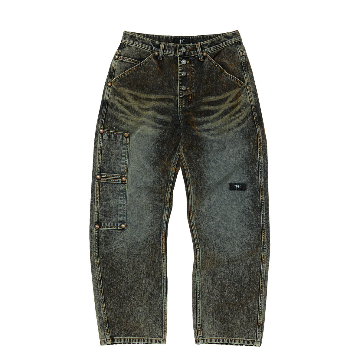 IRON FADED DENIM PANTS
