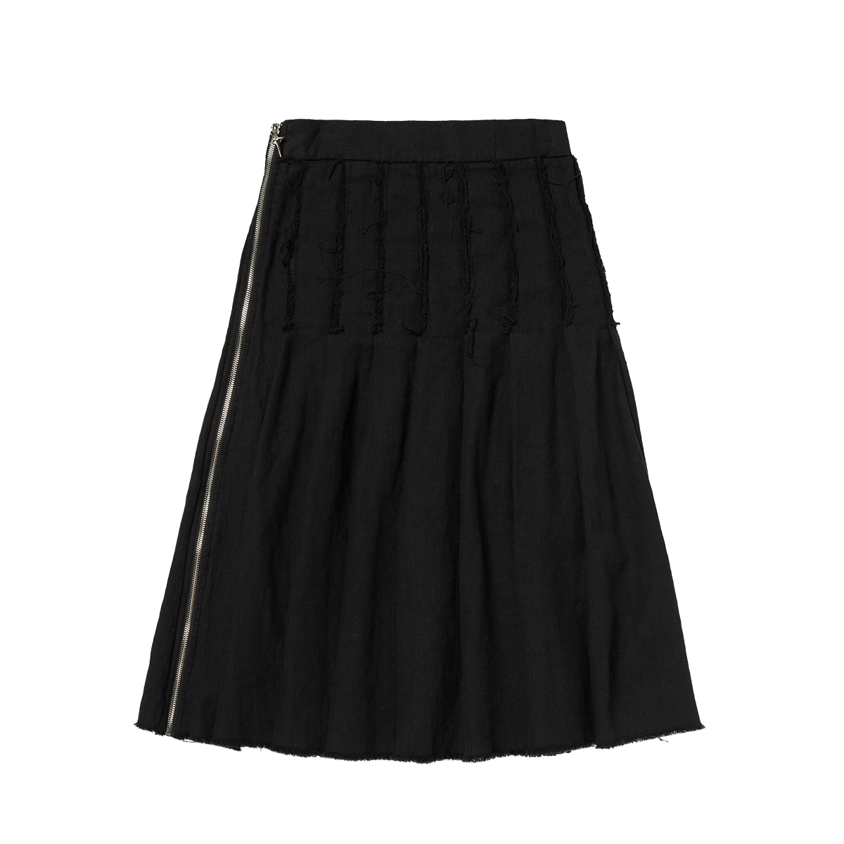 TC LINEN CUTOUT PLEATED SKIRT