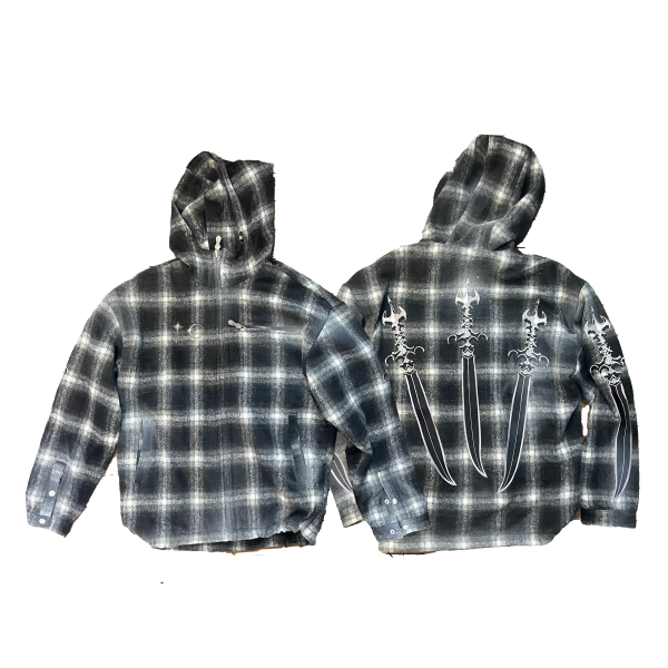 Arab Sword Flannel Zip-up – thug club Arab Sword Flannel Zip-up – thug club