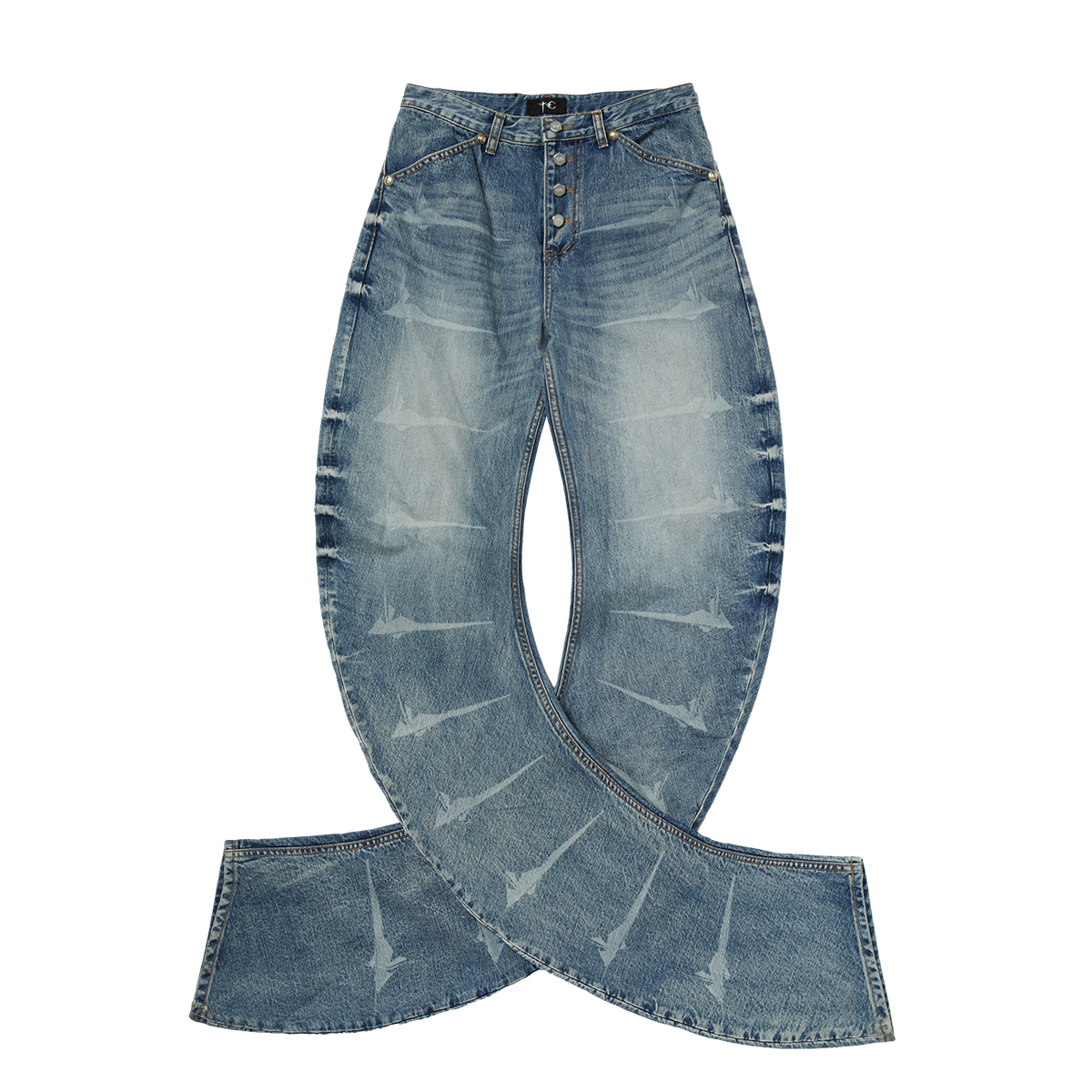 TC LASER WASHED PARKOUR DENIM PANTS