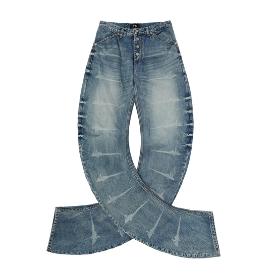 TC LASER WASHED PARKOUR DENIM PANTS