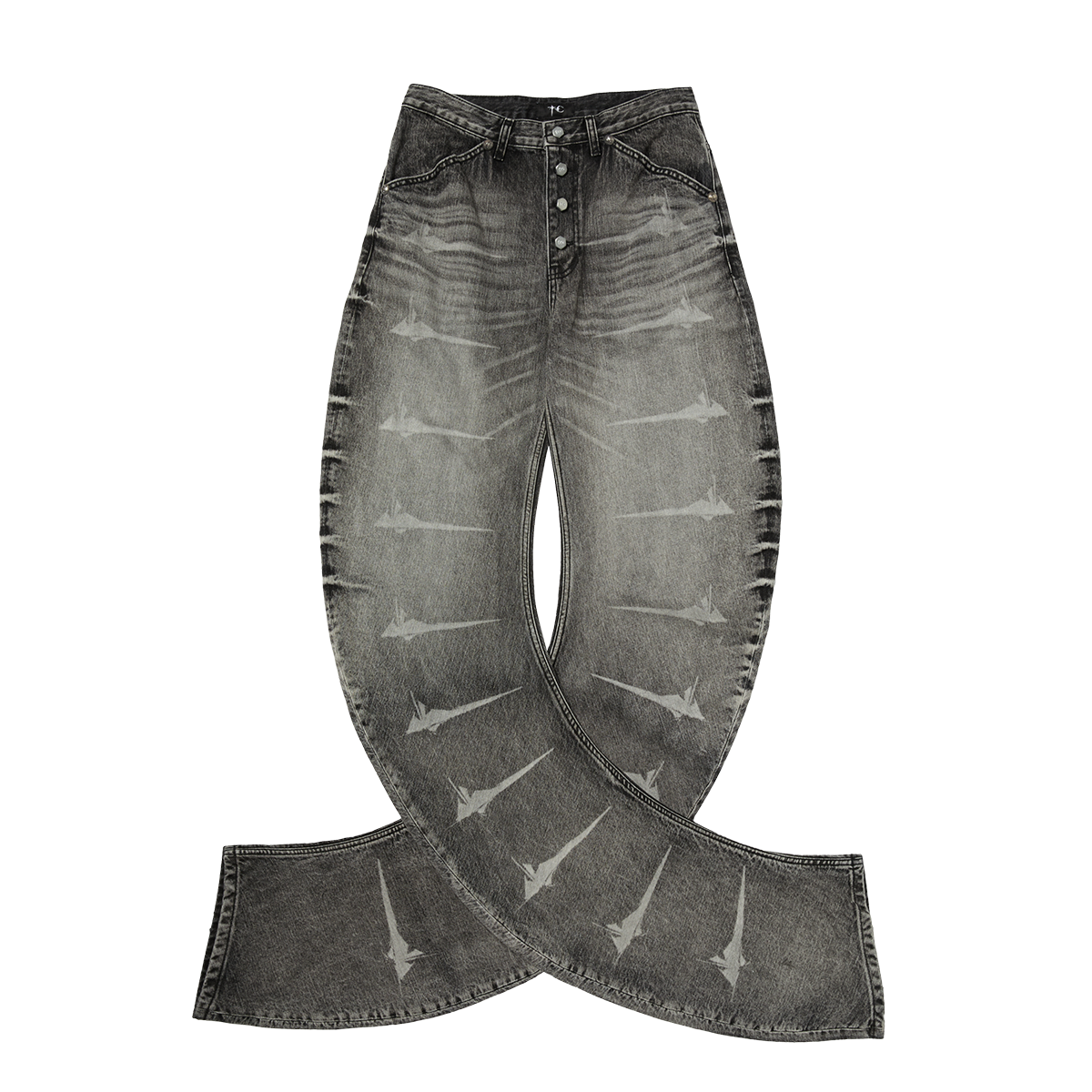 TC LASER WASHED PARKOUR DENIM PANTS