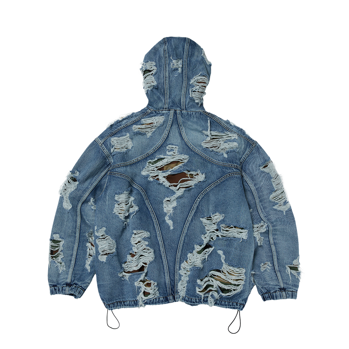 Hell Denim Camo Hooded Zip-Up