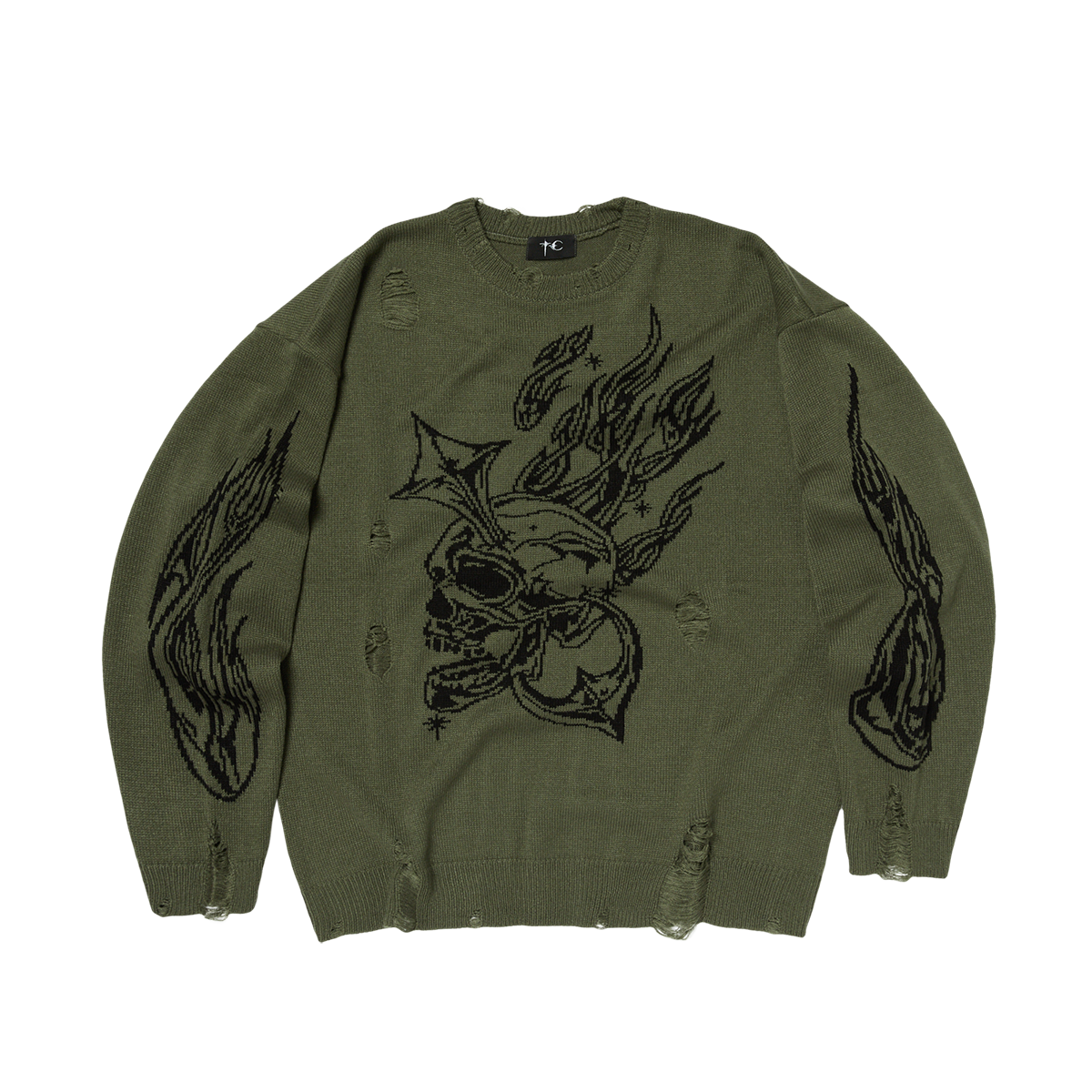 TC CHROME SKULL KNIT SWEATER