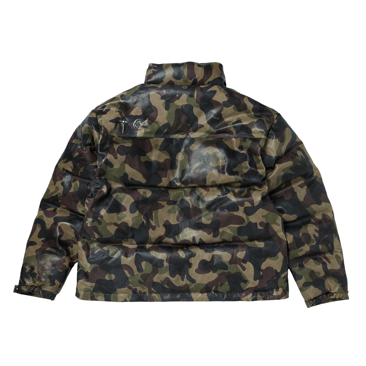 Camo Leather Puffer Jacket