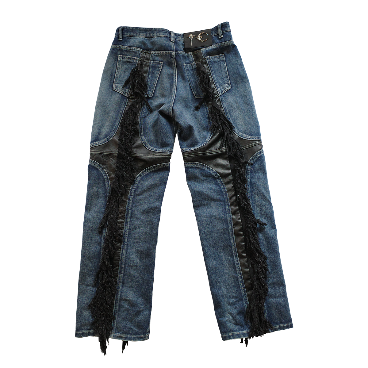Mohican Leather Denim Pants – thug club Mohican Leather Denim Pants – thug club