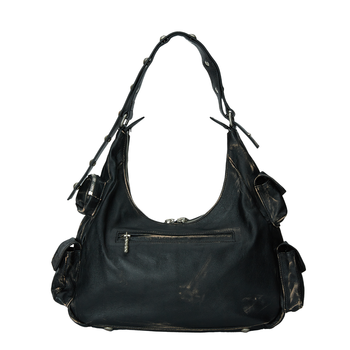 Washed Leather Multi Pocket Bag