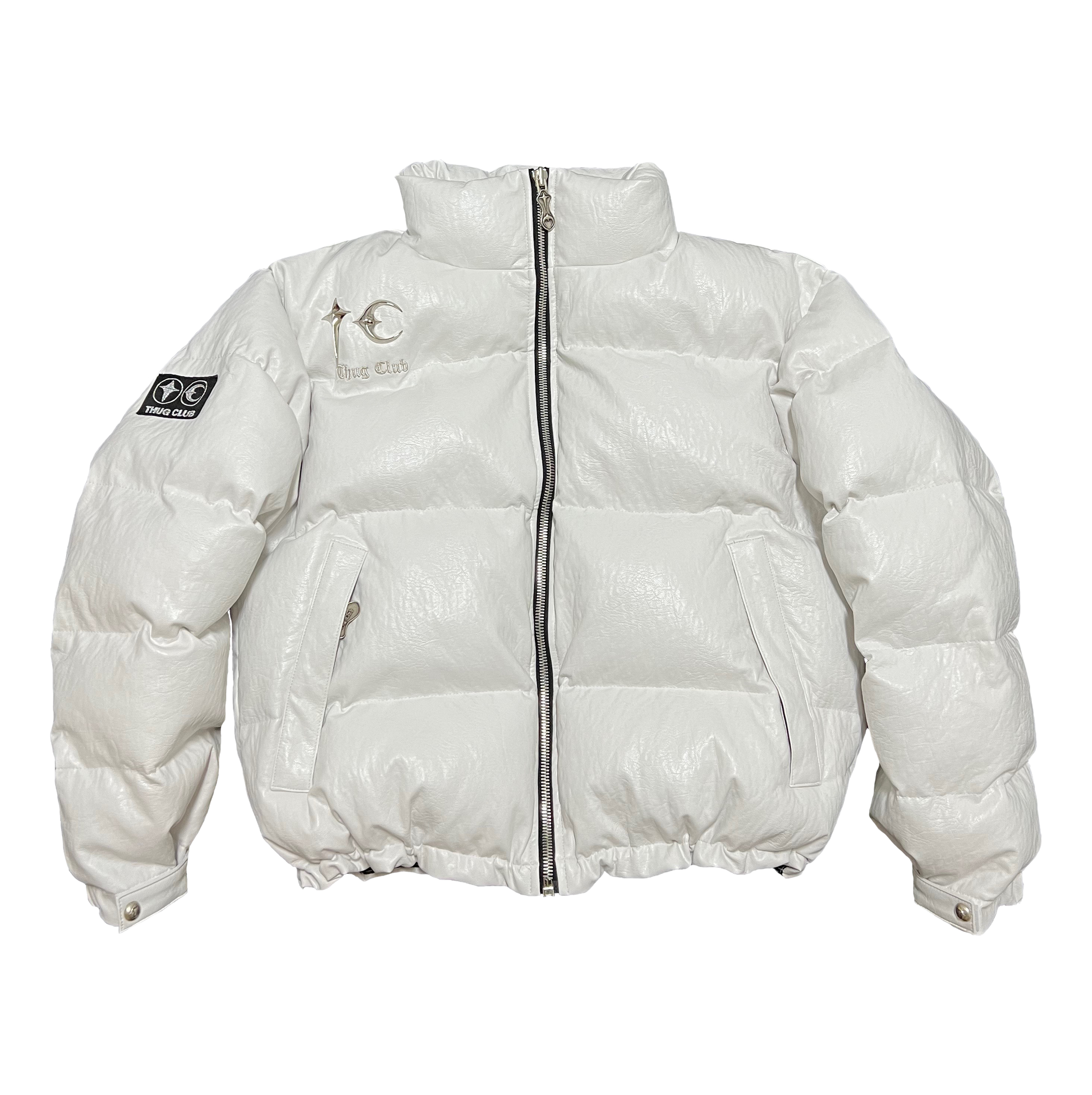 ジャケット・アウター THUG CLUB TC Leather Puffer Jacket White ジャケット・アウター THUG CLUB TC Leather Puffer Jacket