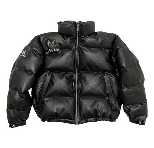 TC Leather Puffer Jacket (Duck Down)